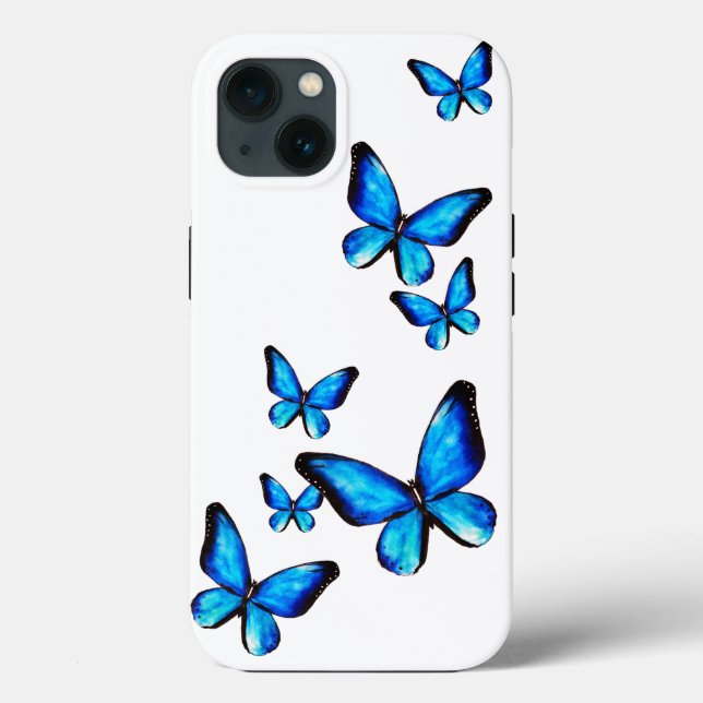 Blauer Schmetterling Aquarell Case-Mate iPhone Hülle (Rückseite)