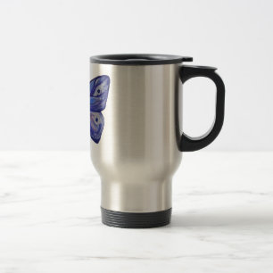 Blauer Schmetterling Aquarell Reise-/Pendler-Tasse Reisebecher