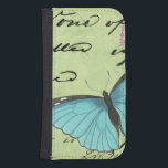 Blauer Schmetterling auf Aquamariner Postkarte Geldbeutel Hülle Für Das Samsung Galaxy S4<br><div class="desc">Diese aquamarine Postkarte trägt eine Schönheitsbotschaft. Eine zarte,  blauflügelige Schmetterling-Erholung auf der Karte,  die einige der darin enthaltenen Skripte verschleiert. Dieser Vision Studio-Druck würde eine tolle Ergänzung zu Ihrer Zuhause darstellen!</div>