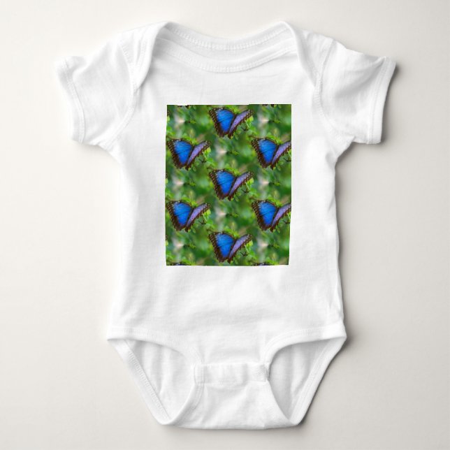Blauer Schmetterling Baby Strampler (Vorderseite)