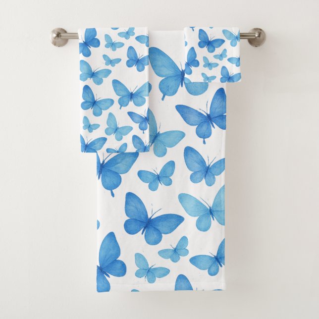 Blauer Schmetterling Badhandtuch Set (Insitu)