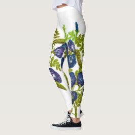 Blauer Schmetterling Blume Leggings