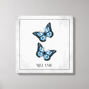 Blauer Schmetterling Blumenkanvas Print Leinwanddruck