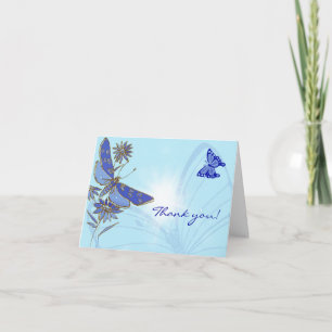 Blauer Schmetterling Dankeskarte