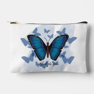 Blauer Schmetterling - Druck Kleine Accessoire-Tas Zubehörtasche
