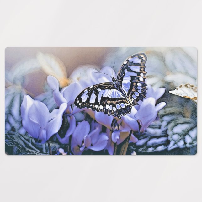 Blauer Schmetterling Etiketten (Design 1)