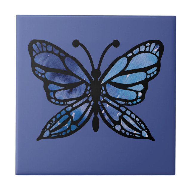 Blauer Schmetterling Fliese (Vorderseite)
