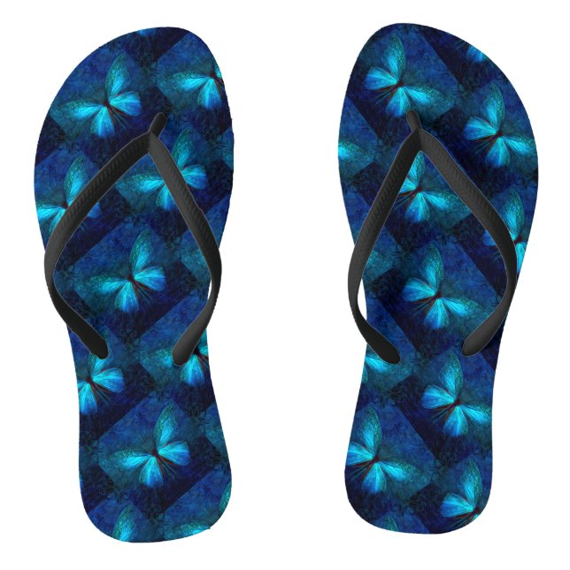 Blauer Schmetterling Flip Flops (Fußbett)