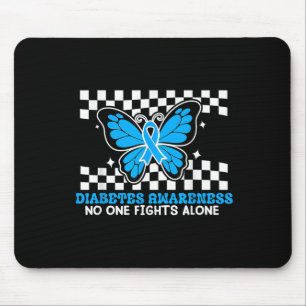 Blauer Schmetterling für Diabetes-Bewusstseinsbild Mousepad