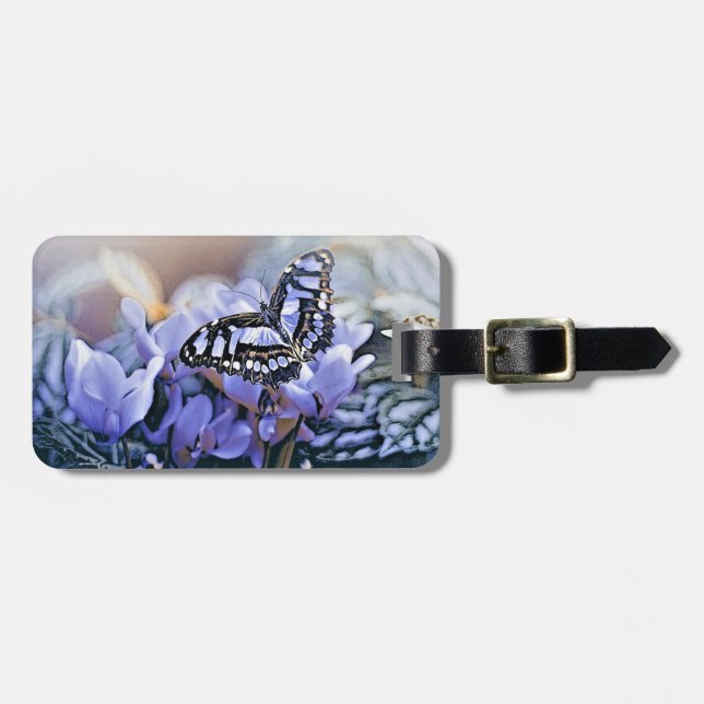 Blauer Schmetterling Gepäckanhänger (Vorderseite horizontal)