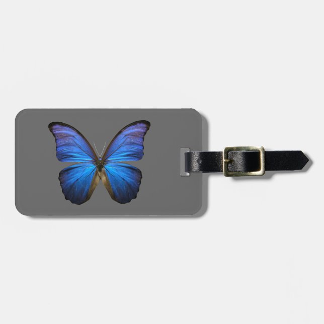 blauer Schmetterling Gepäckanhänger (Vorderseite horizontal)
