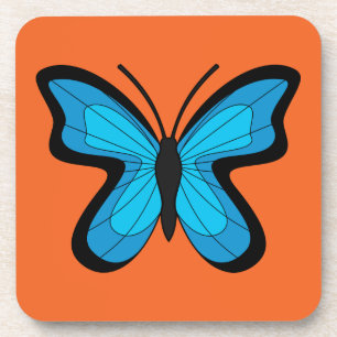 Blauer Schmetterling Getränkeuntersetzer