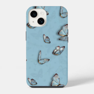Blauer Schmetterling Handyhülle Cute Y2K Ästheti iPhone 14 Hülle