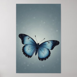 Blauer Schmetterling im Minimalistischen Stil Poster