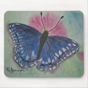 BLAUER SCHMETTERLING IN EINER WIESE MOUSEPAD