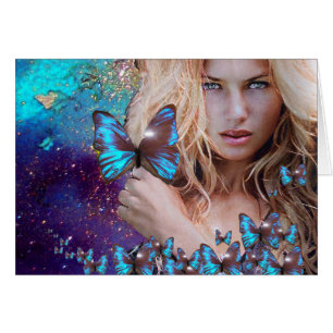 BLAUER SCHMETTERLING IN TEAL GRÜN GOLD FUNKELN