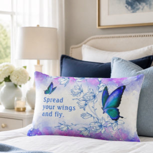 Blauer Schmetterling Inspiration Lumbar Kissen