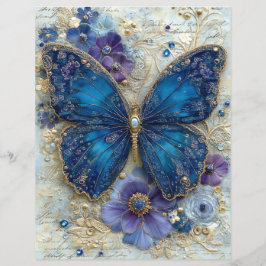 Blauer Schmetterling Junk Journal Scrapbook Papier
