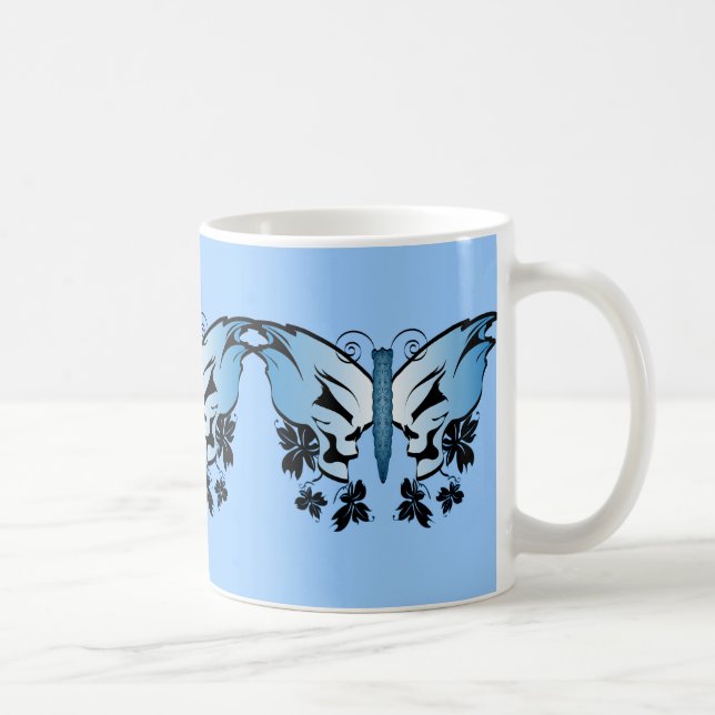 Blauer Schmetterling Kaffeetasse (Rechts)
