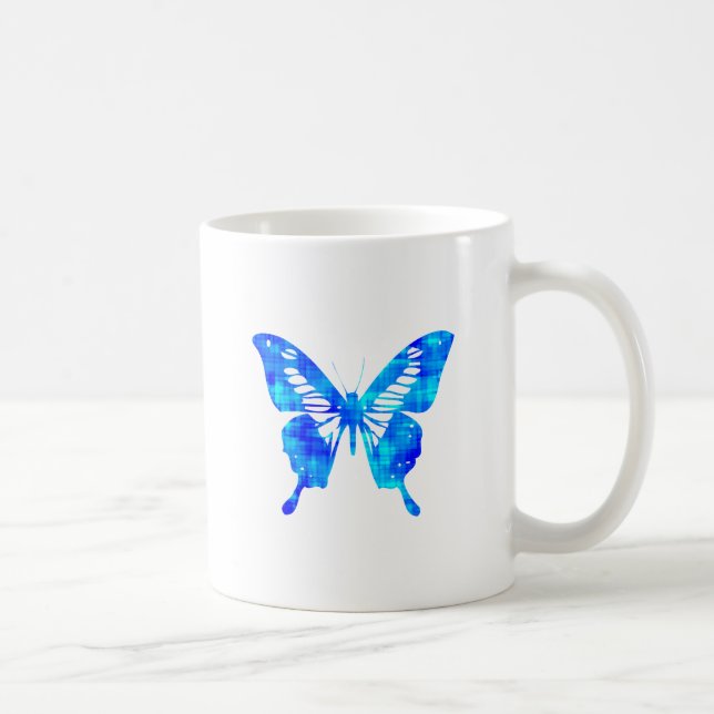 Blauer Schmetterling Kaffeetasse (Rechts)