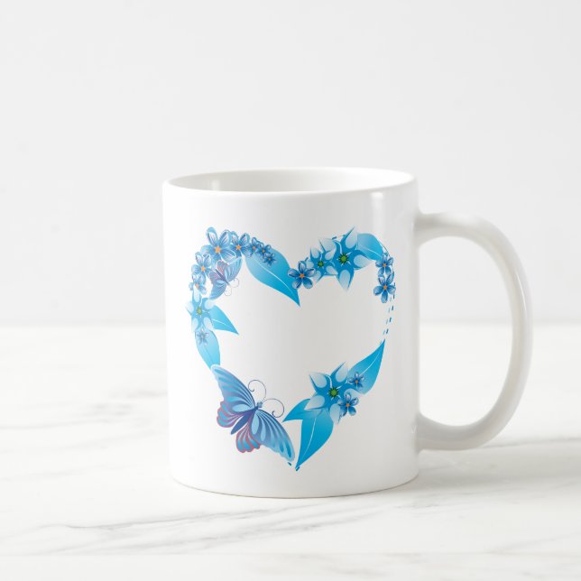 Blauer Schmetterling Kaffeetasse (Rechts)