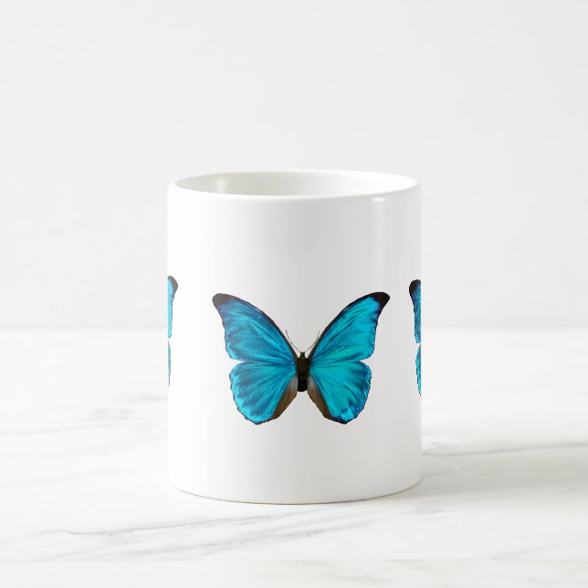 blauer Schmetterling Kaffeetasse (Mittel)