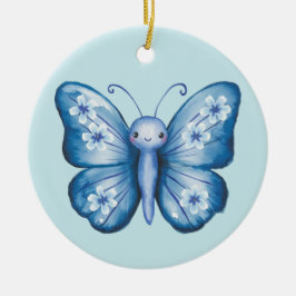 Blauer Schmetterling Keramik Ornament
