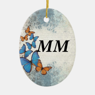 Blauer Schmetterling Keramikornament