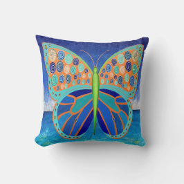 Blauer Schmetterling-Kissen Kissen