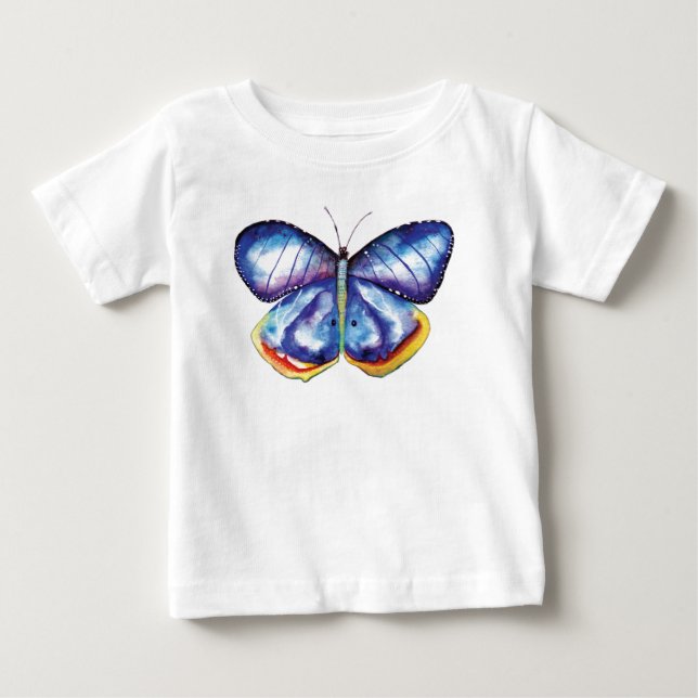 Blauer Schmetterling Kleinkind Langschläfer T - Sh Baby T-shirt (Vorderseite)