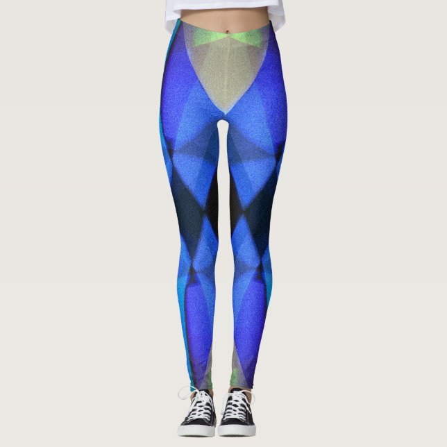 Blauer Schmetterling Leggings (Vorderseite)