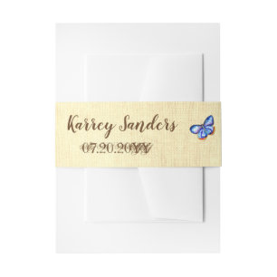 Blauer Schmetterling Leinwand Einladung Bauchendre Einladungsbanderole