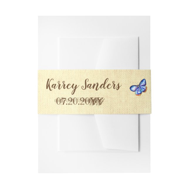Blauer Schmetterling Leinwand Einladung Bauchendre Einladungsbanderole (Vorderseite Beispiel)