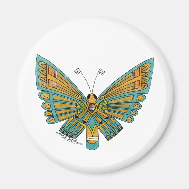 Blauer Schmetterling Magnet (Vorne)