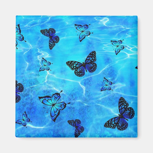 Blauer Schmetterling Magnet (Vorne)