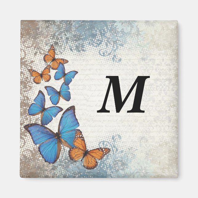 Blauer Schmetterling Magnet (Vorne)