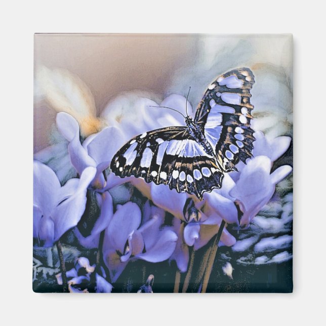 Blauer Schmetterling Magnet (Vorne)