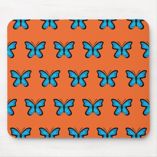 Blauer Schmetterling Mousepad (Vorne)