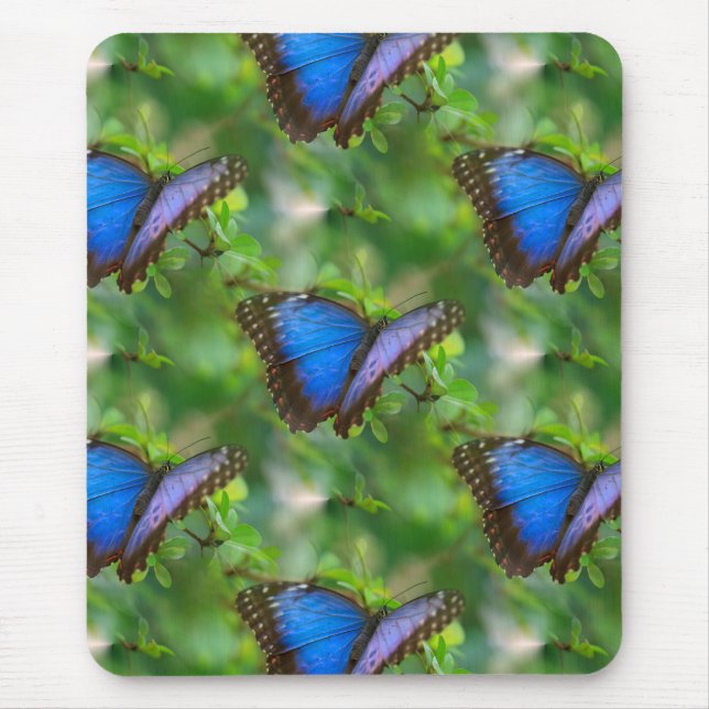 Blauer Schmetterling Mousepad (Vorne)