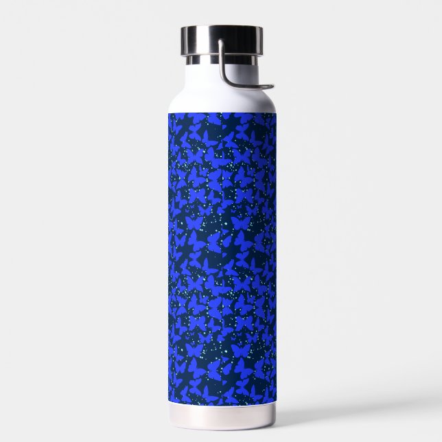 Blauer Schmetterling Muster C01.b Dblue BG Trinkflasche (Links)