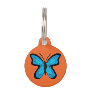 Blauer Schmetterling Name hinzufügen Haustiermarke