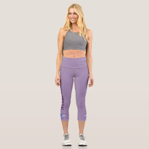 Blauer Schmetterling - Name - Solides Violet Capri Leggings