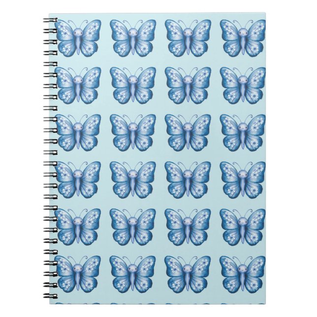 Blauer Schmetterling Notizblock (Vorderseite)