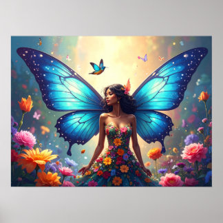 Blauer Schmetterling Poster