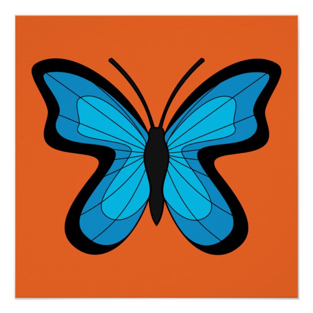 Blauer Schmetterling Poster (Vorderseite)