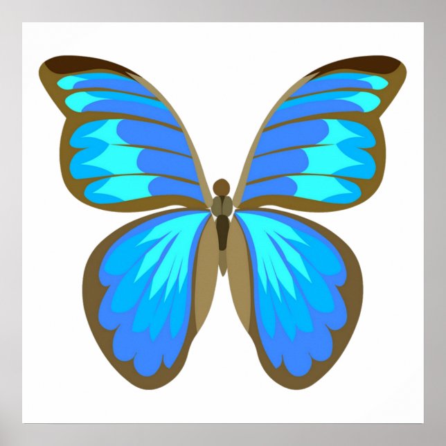 Blauer Schmetterling Poster (Vorne)