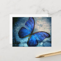 Blauer Schmetterling Postkarte