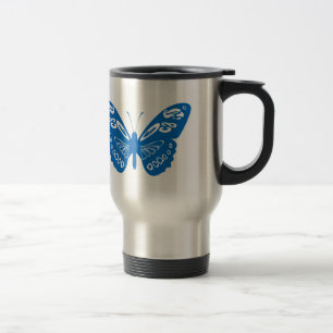 Blauer Schmetterling Reisebecher