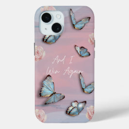 Blauer Schmetterling, rosa rosa motivierend Telefo Case-Mate iPhone Hülle