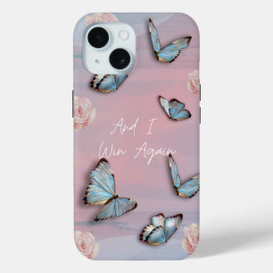 Blauer Schmetterling, rosa rosa motivierend Telefo Case-Mate iPhone Hülle